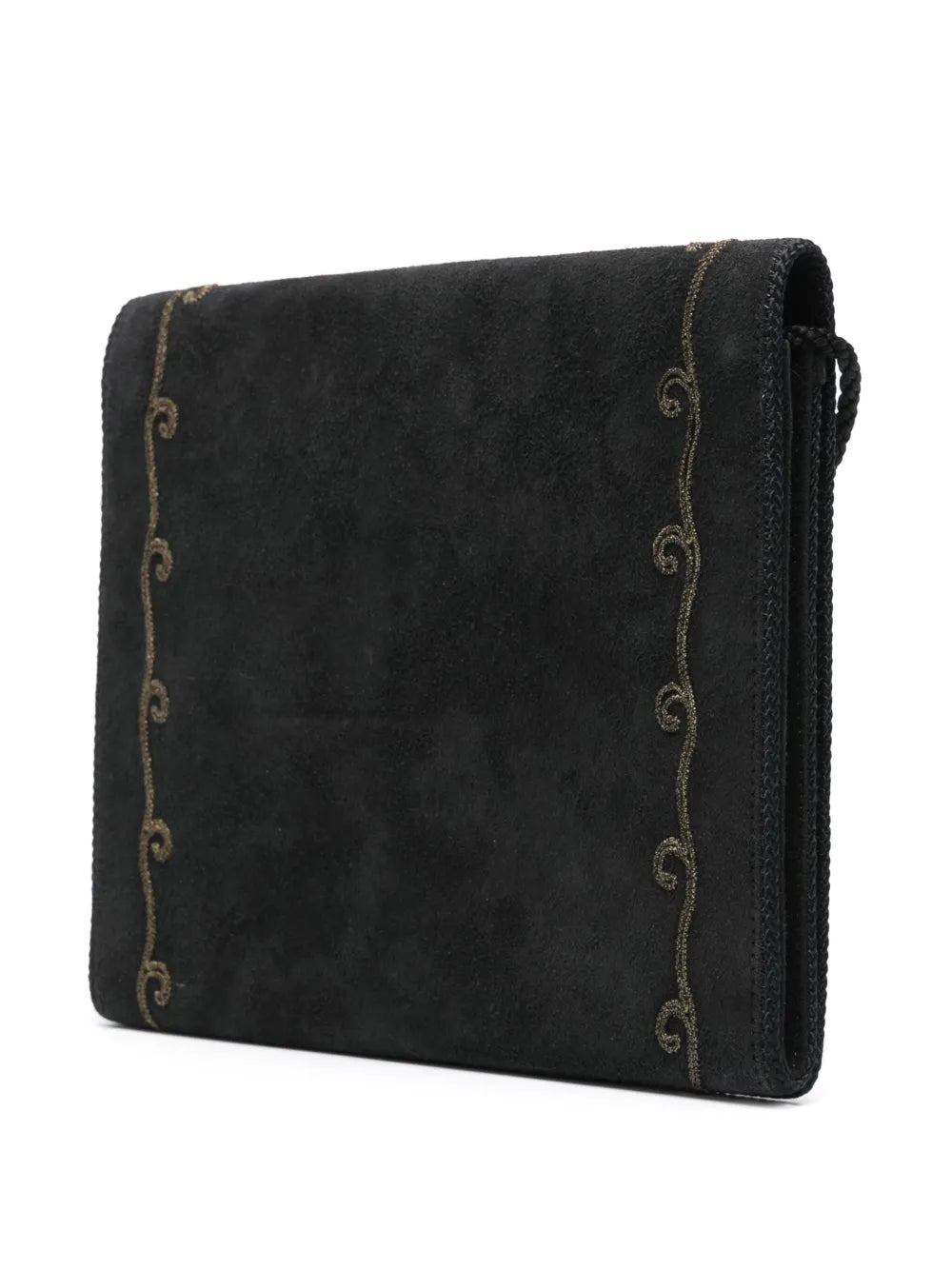 Pre-OwnedChristian Dior Pre-Owned1970s embroidered suede shoulder bag