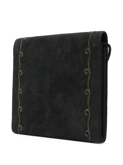 Pre-OwnedChristian Dior Pre-Owned1970s embroidered suede shoulder bag