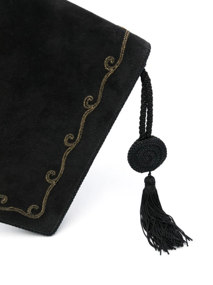 Pre-OwnedChristian Dior Pre-Owned1970s embroidered suede shoulder bag
