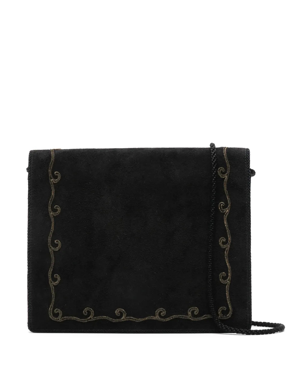 Pre-OwnedChristian Dior Pre-Owned1970s embroidered suede shoulder bag