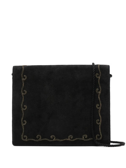 Pre-OwnedChristian Dior Pre-Owned1970s embroidered suede shoulder bag