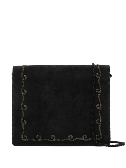 Pre-OwnedChristian Dior Pre-Owned1970s embroidered suede shoulder bag
