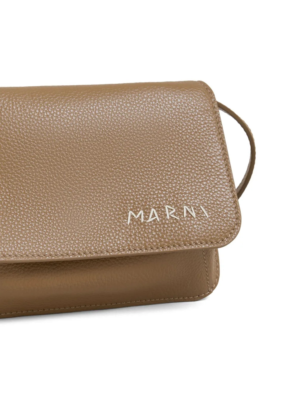 RunwayMarnilogo-embroidered leather shoulder bag