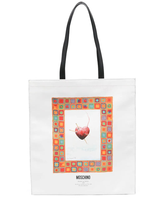 MoschinoHeart of Wool-print shoulder bag
