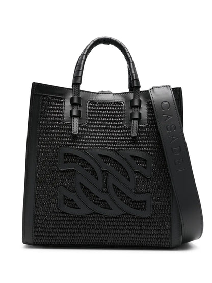 CasadeiBeaurivage raffia tote bag