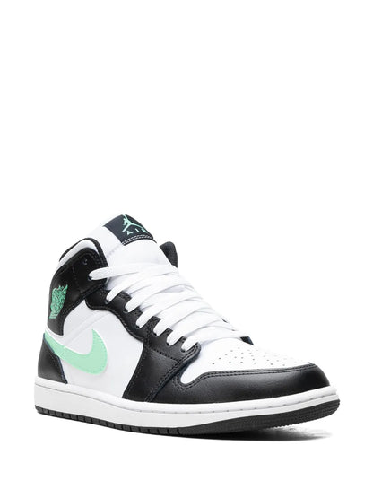 Air Jordan 1 Mid Green Glow Sneakers