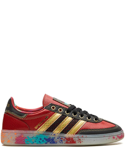 adidas Handball Spezial S.E.E.D. - Scarlet Gold Paint Splatter Sneakers Floriamart