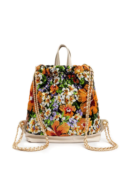 Islasequin-embellished floral backpack floriamart.shop