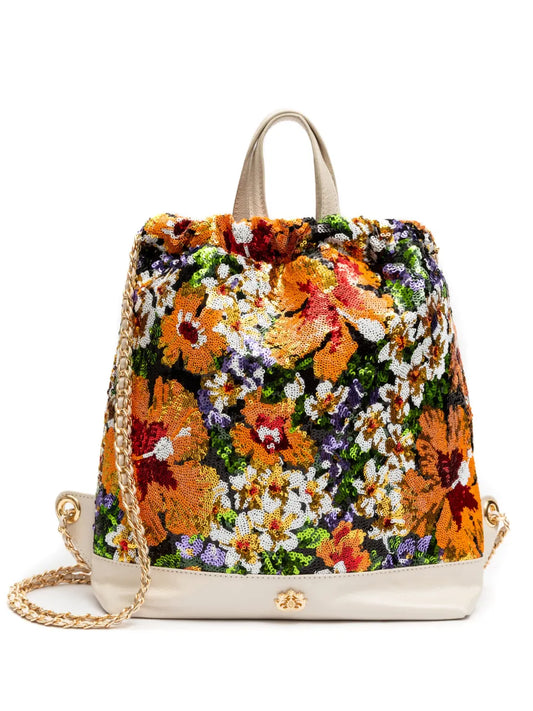 Islasequin-embellished floral backpack floriamart.shop
