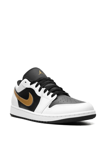 Air Jordan 1 Low Gold Swoosh Sneakers