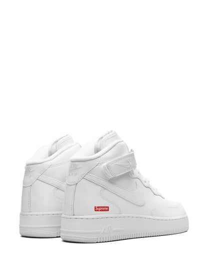 Nike X Supreme Air Force 1 Mid Mini Box Logo White Sneakers floriamart.shop