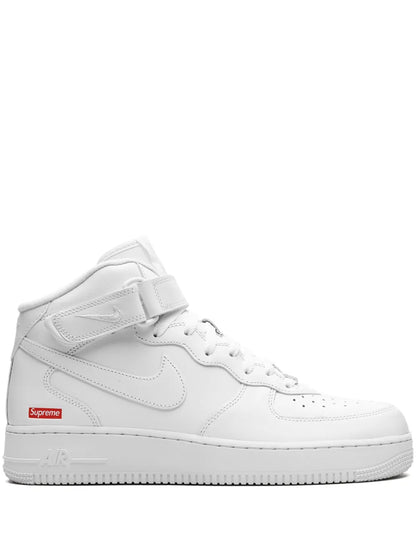 Nike X Supreme Air Force 1 Mid Mini Box Logo White Sneakers floriamart.shop