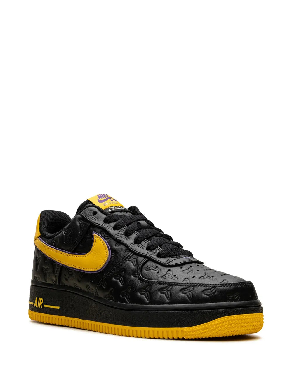 Nike X Kobe Bryant Air Force 1 Lakers Away - Black/Varsity Maize/Varsity Purple Sneakers floriamart.shop