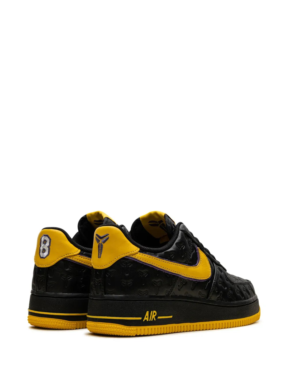 Nike X Kobe Bryant Air Force 1 Lakers Away - Black/Varsity Maize/Varsity Purple Sneakers floriamart.shop