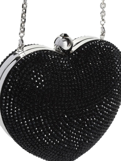 MACH & MACHcrystal heart clutch bag