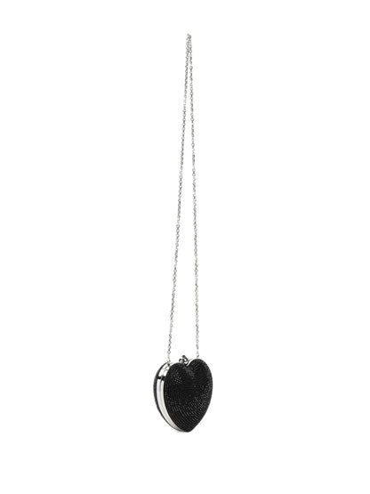 MACH & MACHcrystal heart clutch bag
