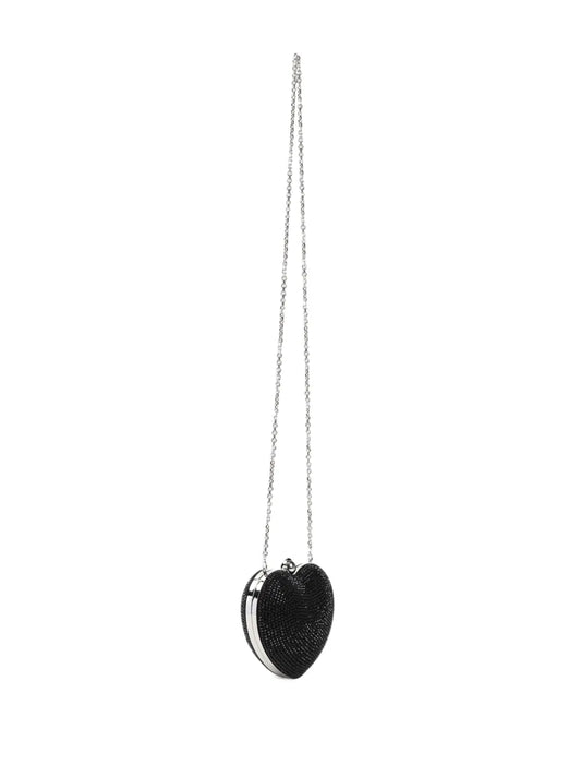 MACH & MACHcrystal heart clutch bag