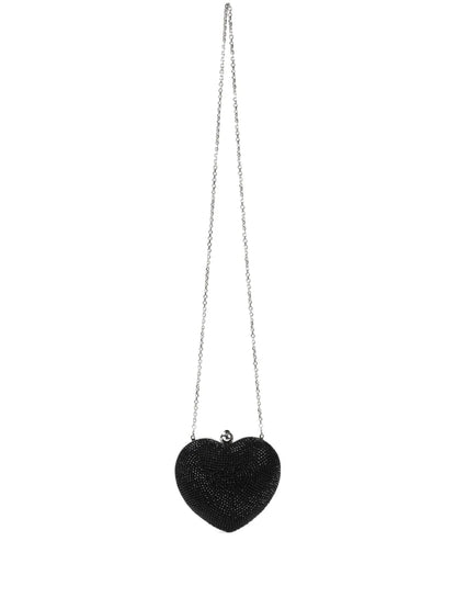 MACH & MACHcrystal heart clutch bag