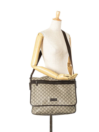 Pre-OwnedGucci Pre-Owned2000-2015 Large GG Supreme Flap Messenger Bag crossbody bag