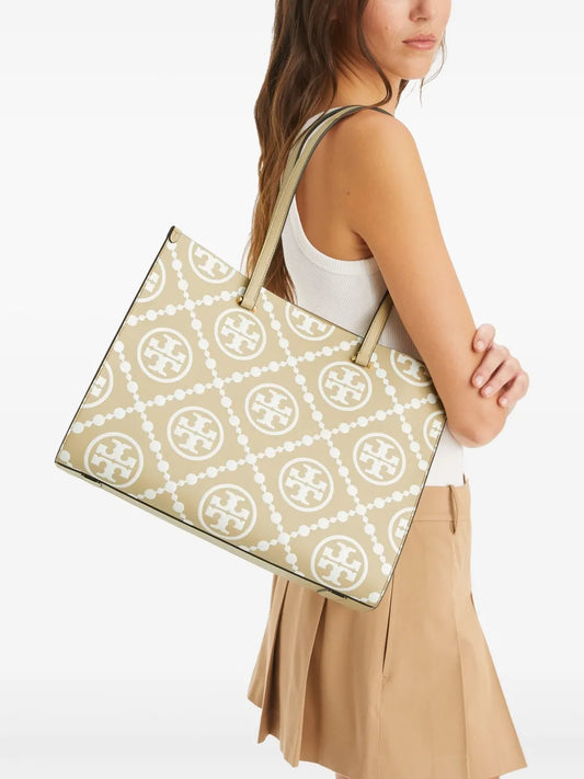 Tory BurchT Monogram-embossed tote bag