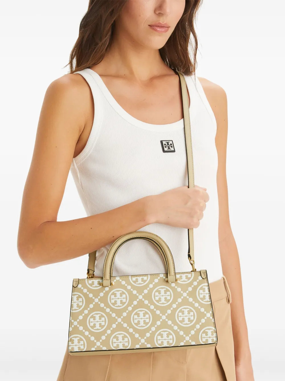 Tory Burchsmall T Monogram-embossed E/W tote bag