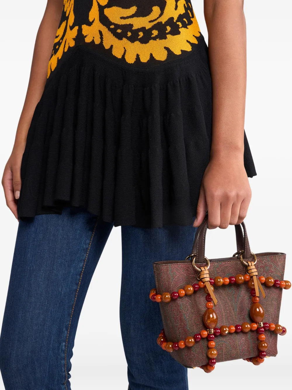 RunwayETROmarble-embellished cage bag
