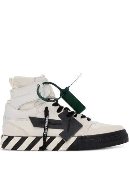 Off-White High Top Vulcanized White/Black Sneakers floriamart.shop