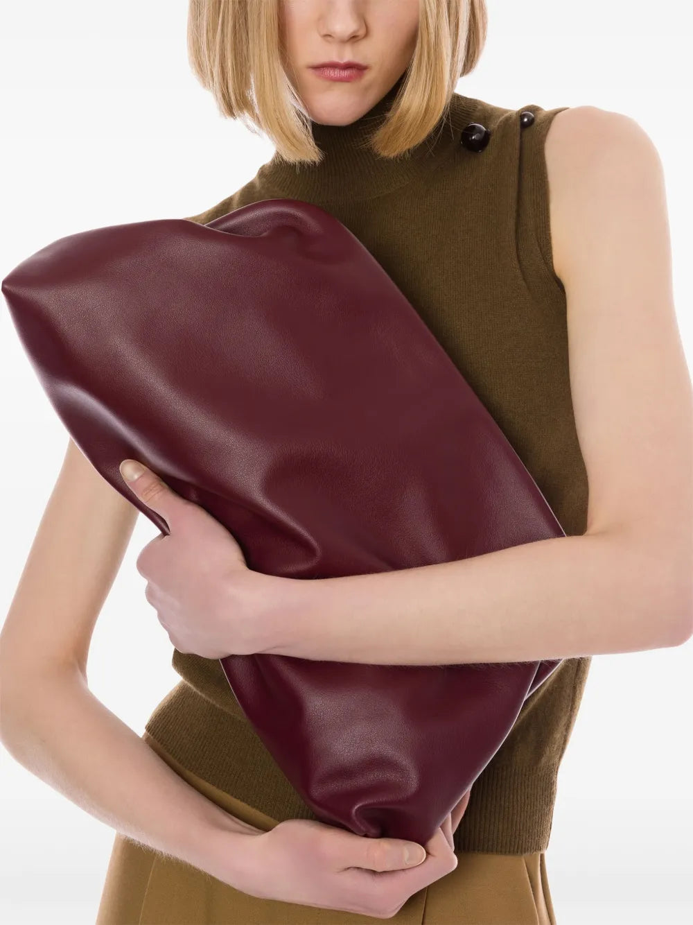 Alberta Ferrettileather clutch bag