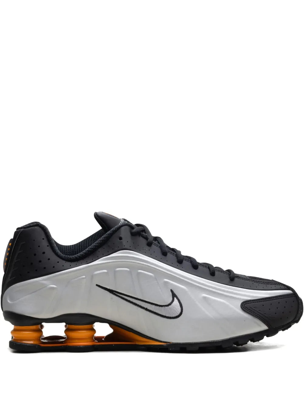 Nike Shox R4 Black/Vast Grey/Bright Mandarin/Metallic Silver Sneakers floriamart.shop
