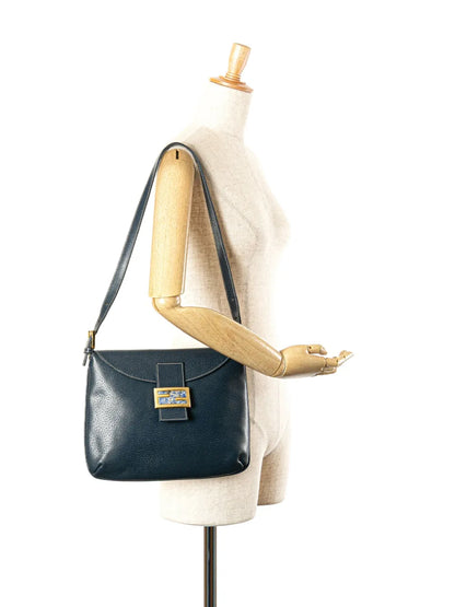 Pre-OwnedFendi Pre-Owned2010-2024 Calfskin FF Marble Flap shoulder bag