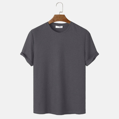 Men Summer Solid Color Round Neck Basic T-Shirts floriamart