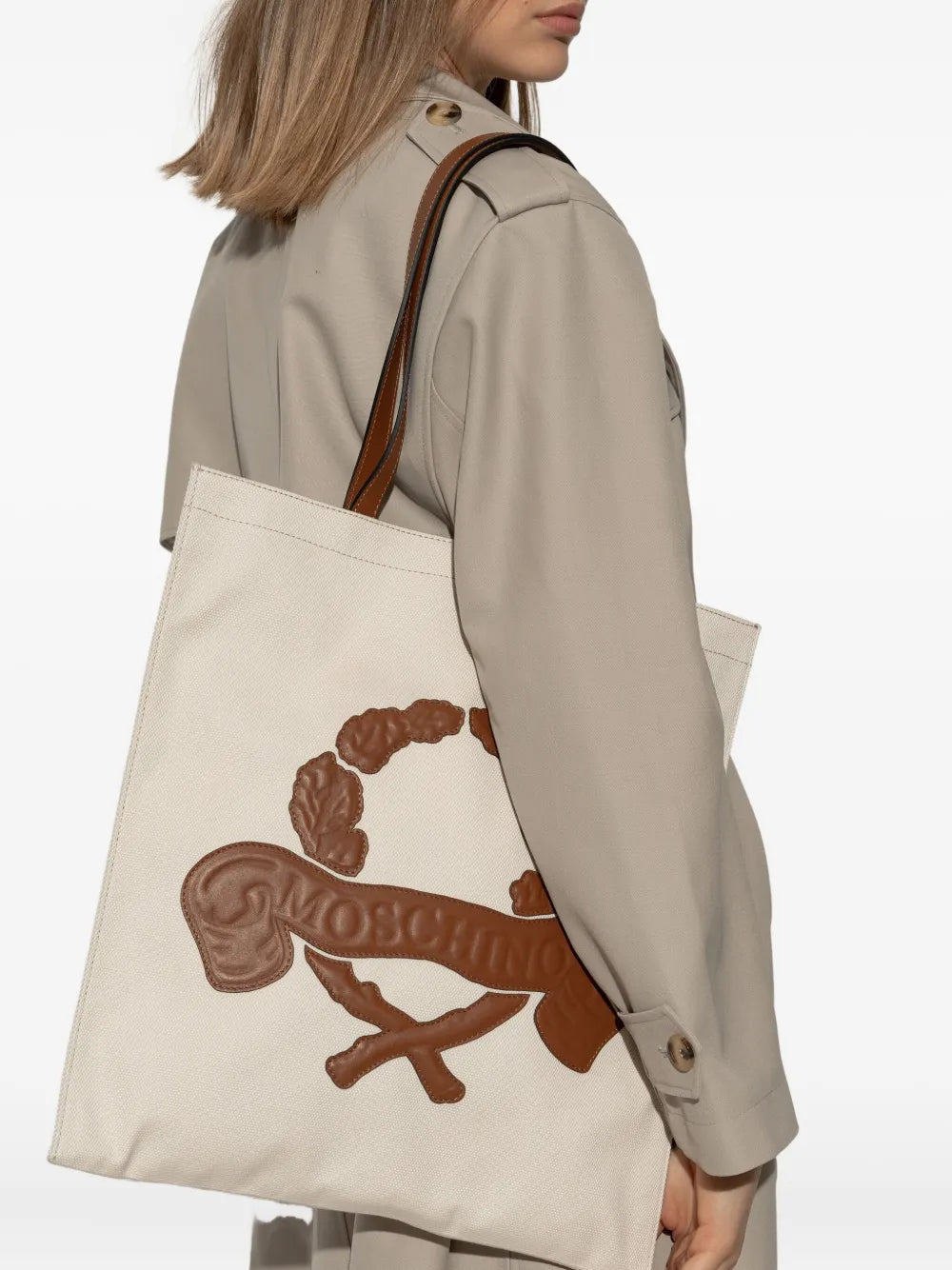 Moschinologo-debossed shoulder bag