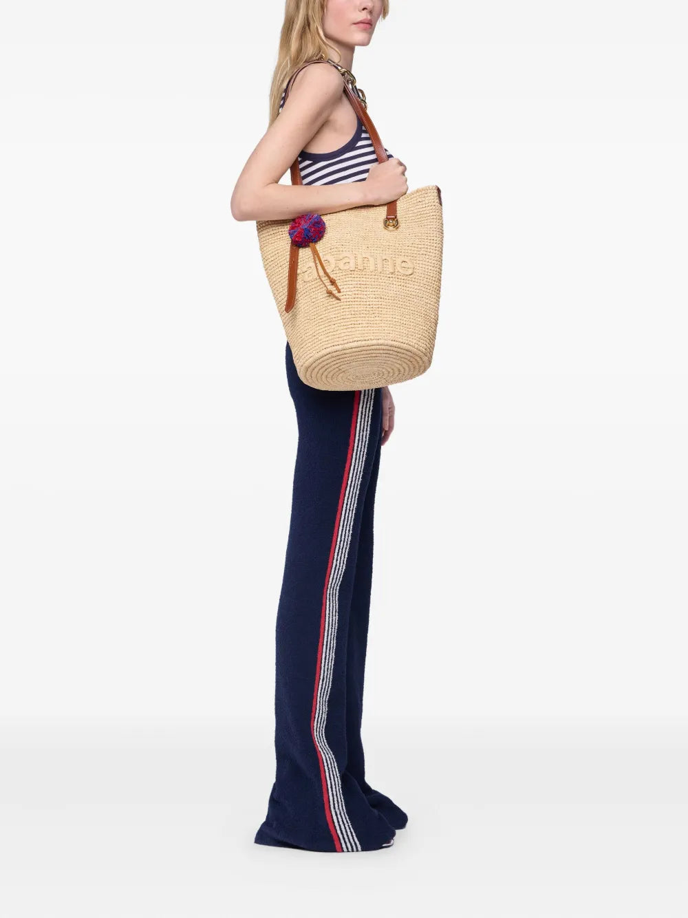 Rabannewoven raffia tote bag
