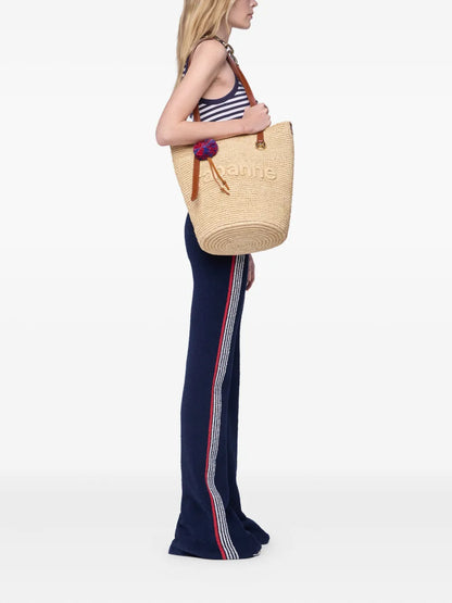 Rabannewoven raffia tote bag