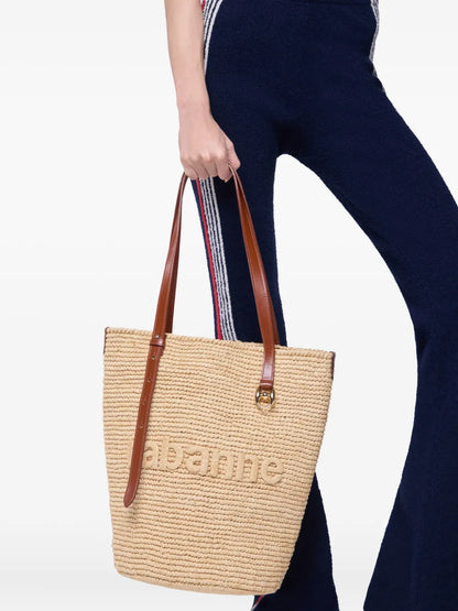 Rabannewoven raffia tote bag