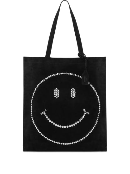 Moschinosmiley-motif tote bag