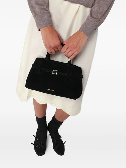 Manu Atelierbuckle-fastening suede tote bag