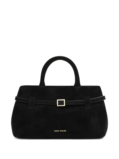 Manu Atelierbuckle-fastening suede tote bag
