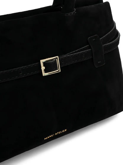 Manu Atelierbuckle-fastening suede tote bag