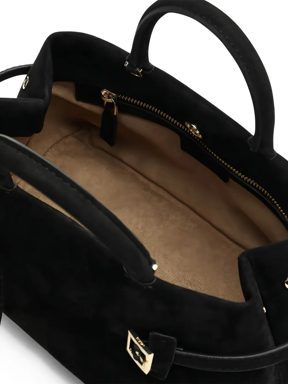 Manu Atelierbuckle-fastening suede tote bag