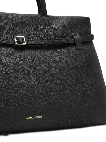 Manu Atelierbuckle-fastening leather tote bag