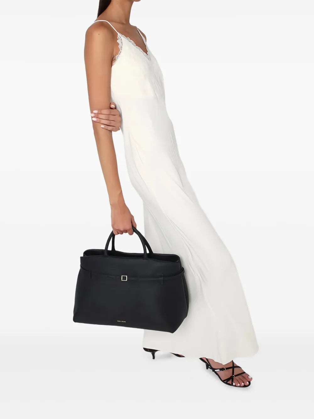 Manu Atelierbuckle-fastening leather tote bag