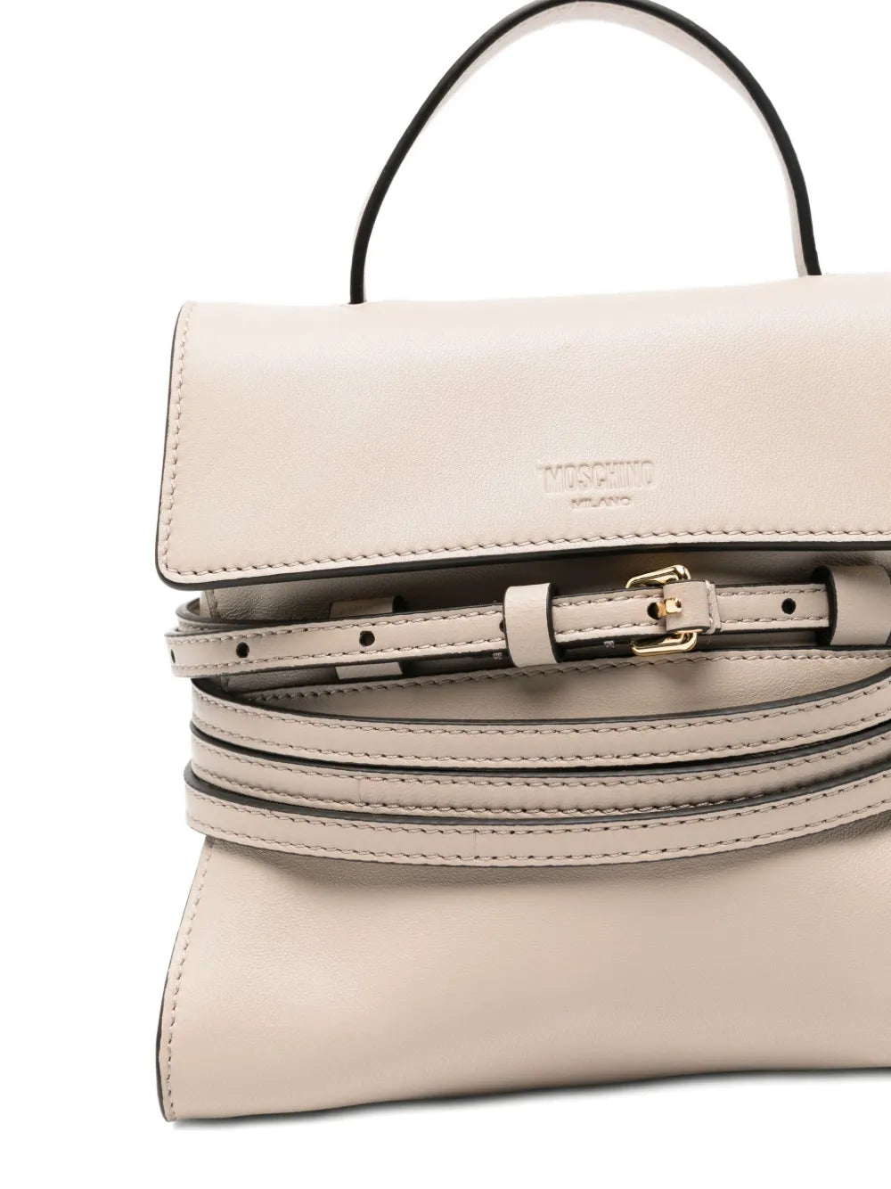 Moschinosmall Tie Me flap-buckle leather bag