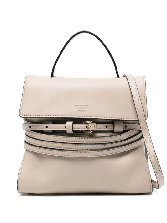 Moschinosmall Tie Me flap-buckle leather bag