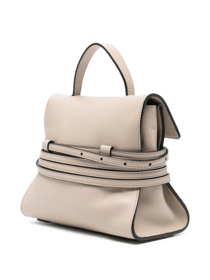 Moschinosmall Tie Me flap-buckle leather bag