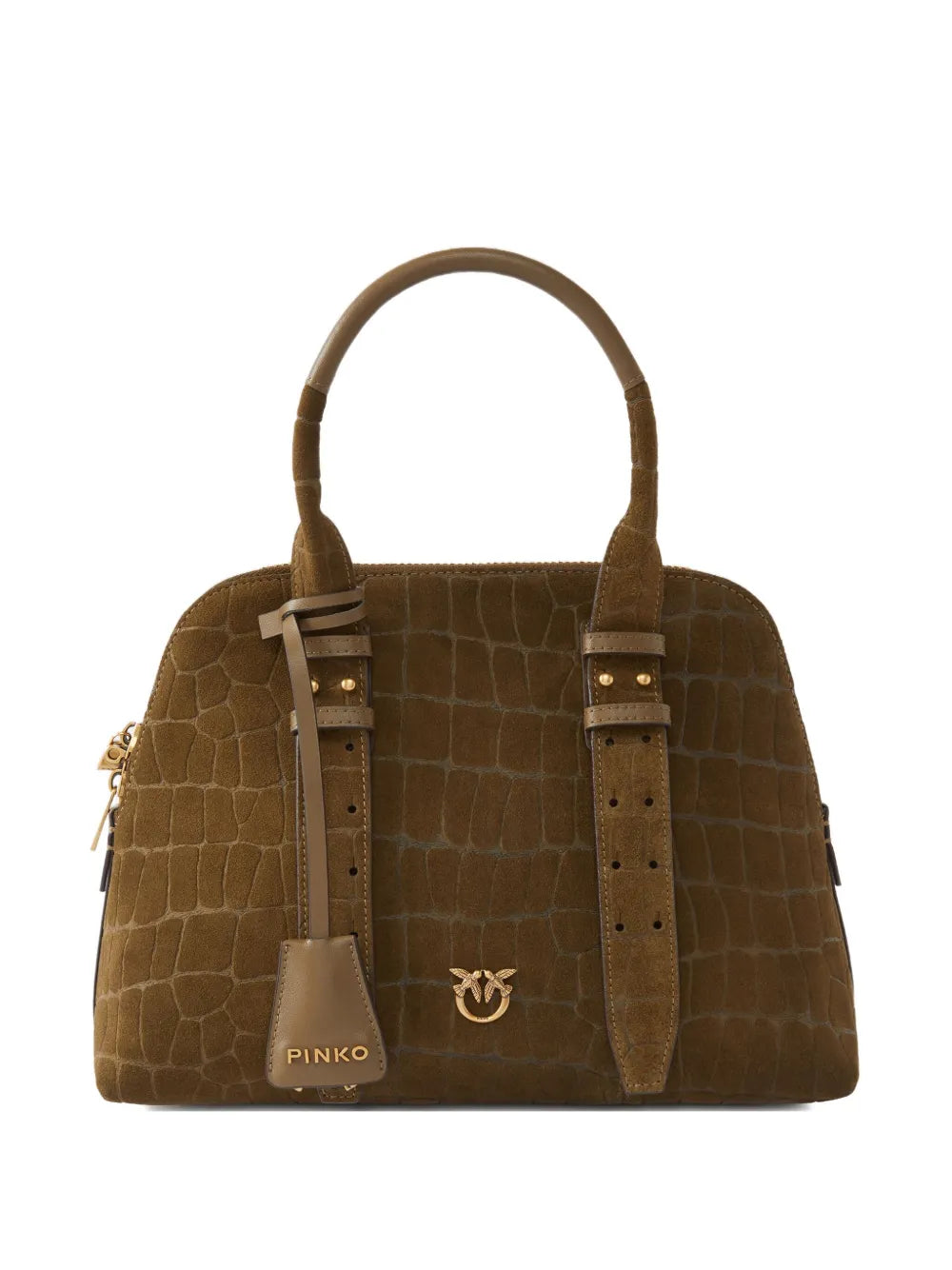 PINKOcrocodile-effect shoulder bag floriamart.shop