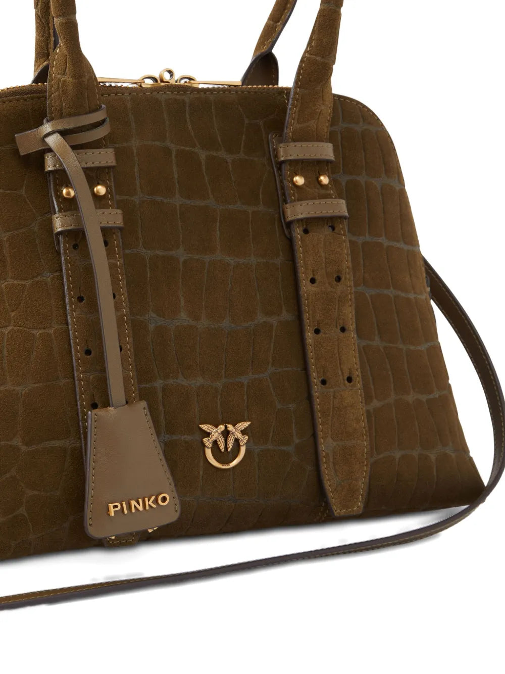 PINKOcrocodile-effect shoulder bag floriamart.shop