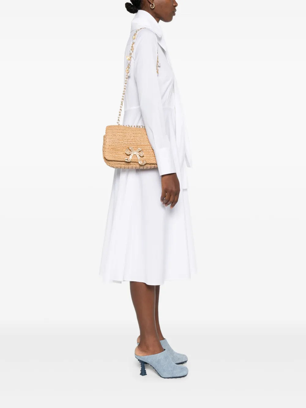 Self-Portraitbow-detail shoulder bag floriamart.shop
