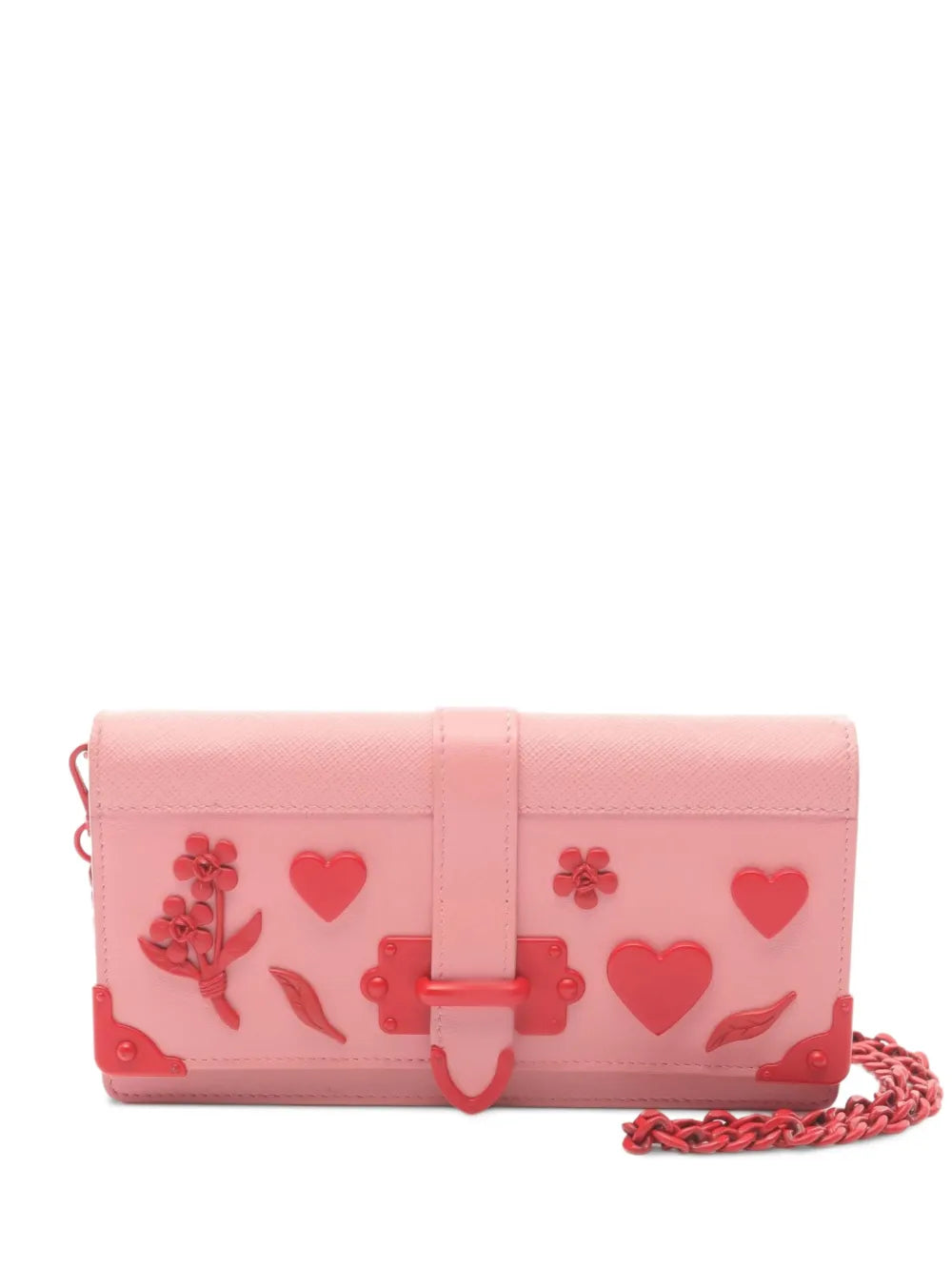 Pre-OwnedPrada Pre-Owned2000s City heart appliquclutch bag