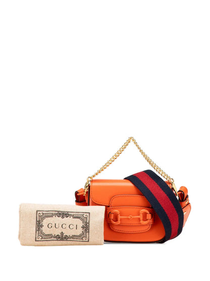 Pre-OwnedGucci Pre-Owned2016-2024 Mini Leather Horsebit 1955 Web satchel